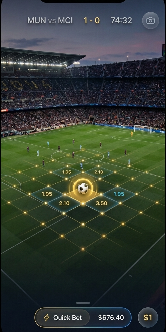 Bet The Ball app - live match betting grid overlay